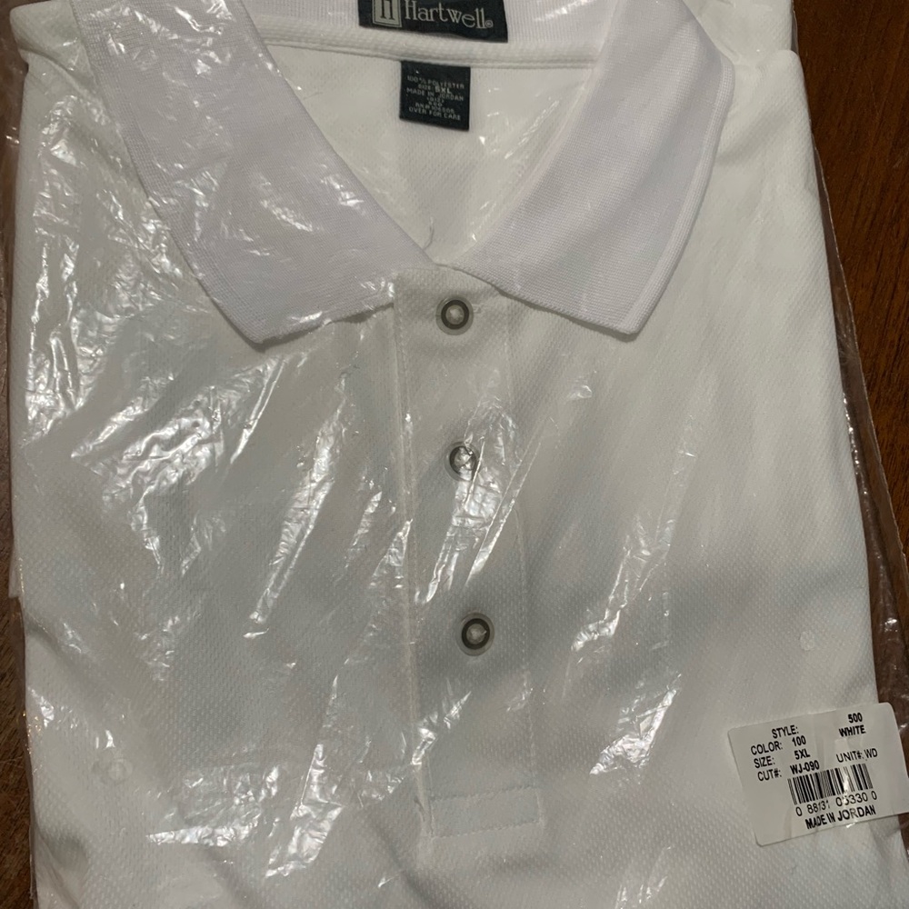 Hartwell White Polo Shirt 5X Short Sleeve - Picture 4 of 5